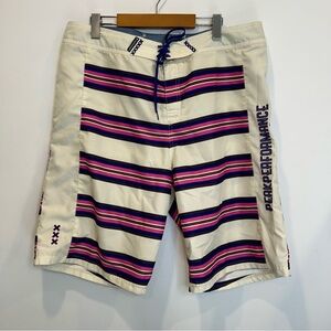 Peak Performance Men’s Striped Board Shorts Cream Pink